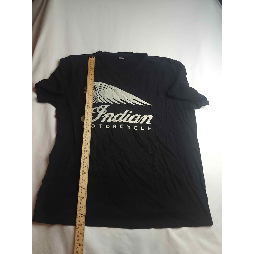 Indian Motorcycle Graphic T-Shirt Black Cotton XL Mens Short Sleeve - Picture 4 of 7